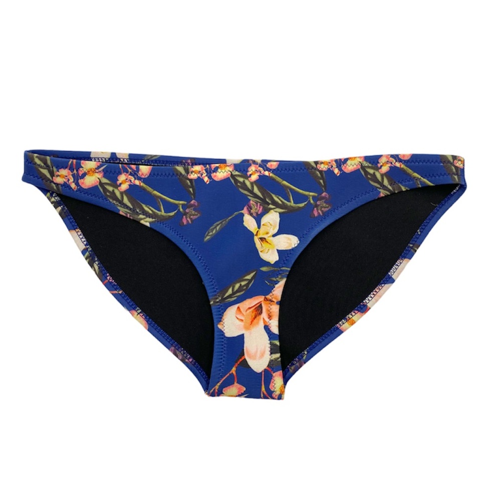 ☀️SALE☀️ NWT MUXILOVE Neoprene Navy Floral Bikini Bottoms Size: Large